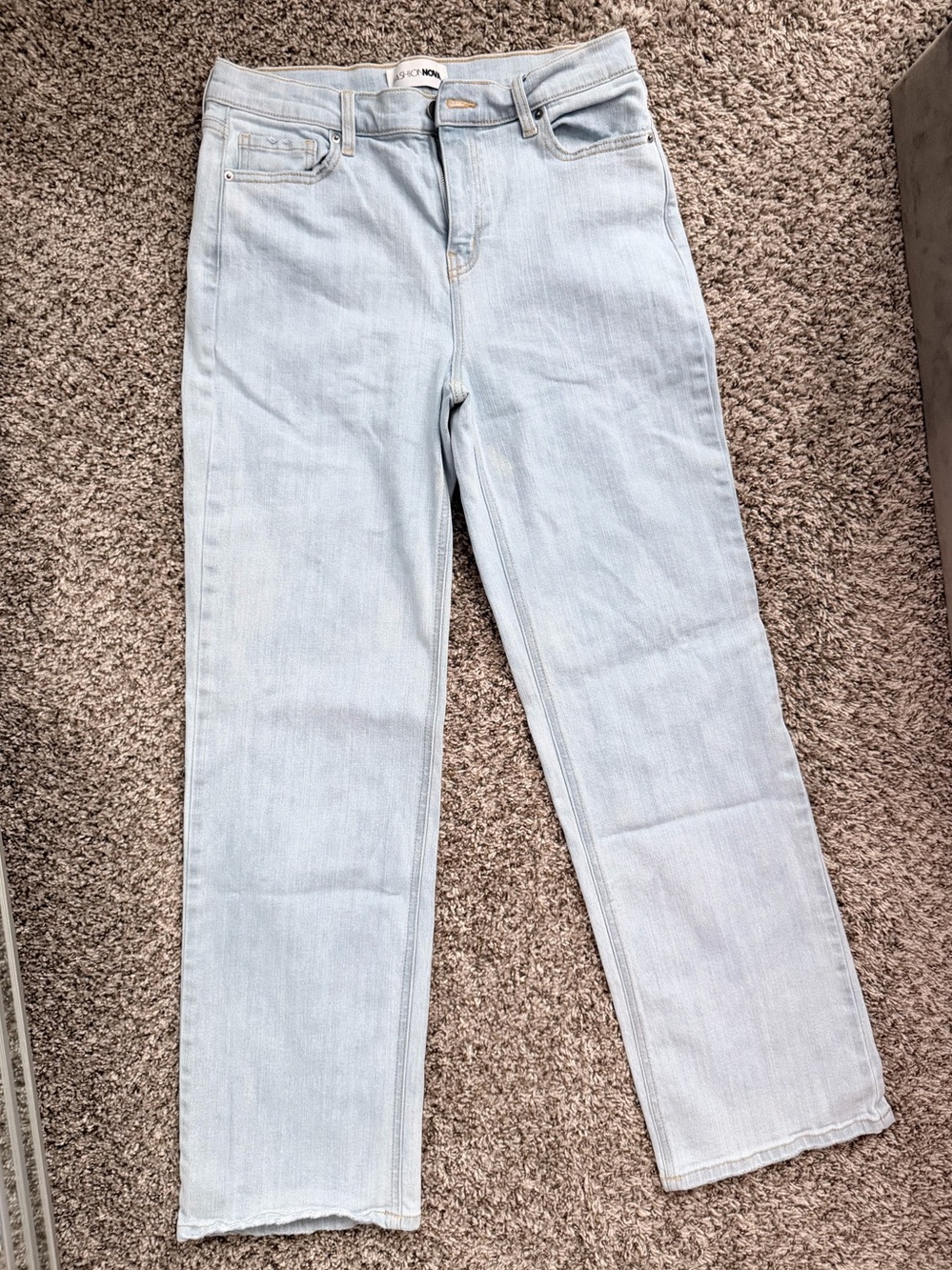 Fashion Nova Light Wash Straight-Leg Jeans - Pale Blue